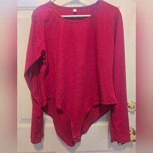Red Long Sleeve Bodysuit